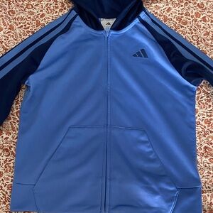 Adidas Kids Light Blue and Navy Jacket